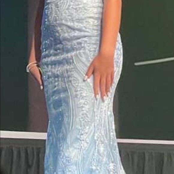 Sherri Hill size 2. Lace up back. Ice blue. - Picture 3 of 8